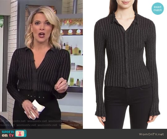 Metallic Ribbed Cardigan by Rebecca Taylor worn by Megyn Kelly on Today