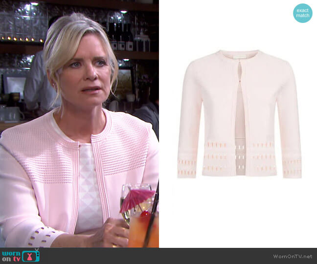 Rihanon Cutwork Cardigan by Ted Baker worn by Kayla Brady (Mary Beth Evans) on Days of our Lives