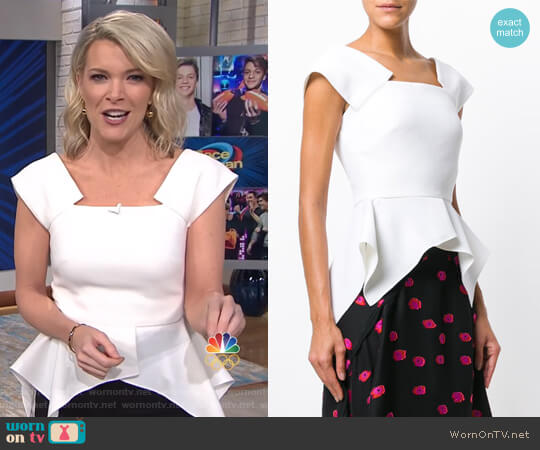 WornOnTV: Megyn’s white peplum top and stripe pants on Megyn Kelly ...
