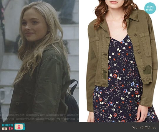 Crop Cotton Military Jacket by Sanctuary worn by Lauren Strucker (Natalie Alyn Lind) on The Gifted