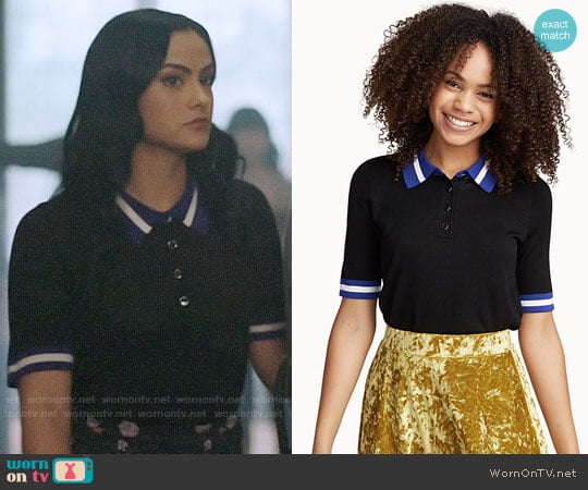 Twik College Stripe Polo worn by Veronica Lodge (Camila Mendes) on Riverdale