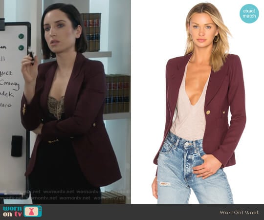 Classic Duchess Blazer by Smythe worn by Jennifer Short (Zoe Lister-Jones) on Life in Pieces