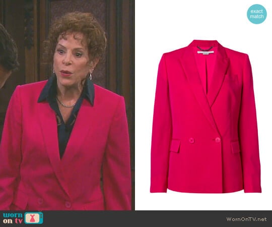 Fitted Double-Breasted Blazer by Stella McCartney worn by Vivian Alamain (Louise Sorel) on Days of our Lives