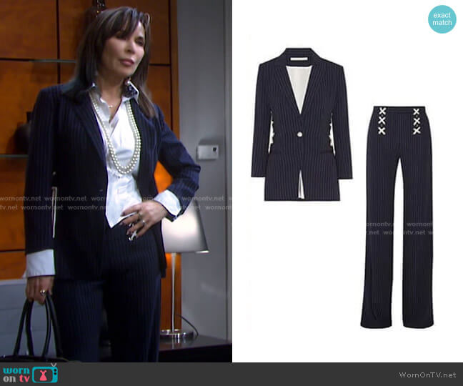 'Taylor' Jacket by Veronica Beard worn by Kate Roberts (Lauren Koslow) on Days of our Lives