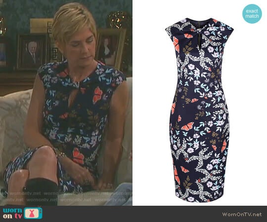 'Kairra' Kyoto Gardens Dress by Ted Baker worn by Eve Donovan (Kassie DePaiva) on Days of our Lives