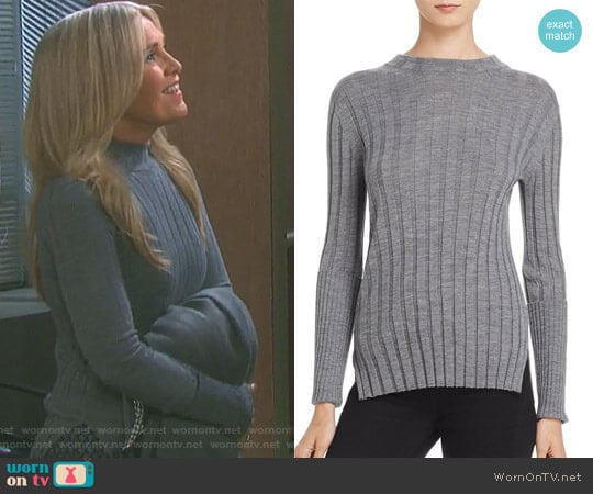 Rib Mock-Neck Sweater by Theory worn by Jennifer Horton (Melissa Reeves) on Days of our Lives