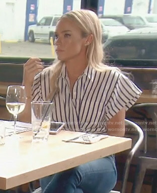 Teddi's striped crop top on The Real Housewives of Beverly Hills