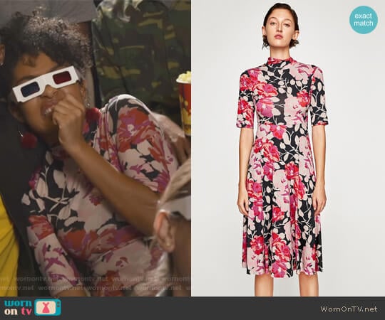 High Neck Dress by Zara worn by Zoey Johnson (Yara Shahidi) on Grown-ish