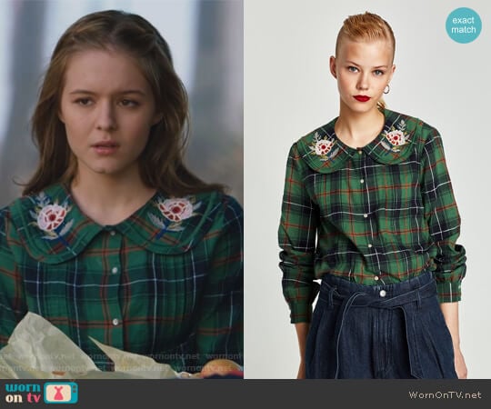 Shirt with Embroidered Collar by Zara worn by Taylor (Izabela Vidovic) on The Fosters