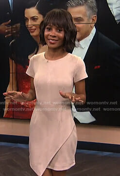 Zuri’s pink short sleeve suede dress on E! News