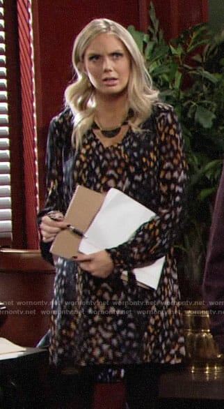 Abby’s leopard print dress on The Young and the Restless