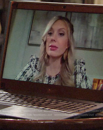 Abby’s plaid tweed top on The Young and the Restless
