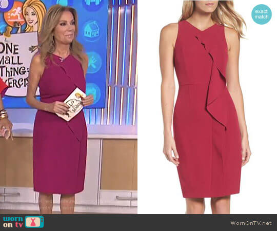 Stretch Crepe V-Neck Sheath by Adrianna Papell worn by Kathie Lee Gifford  on Today