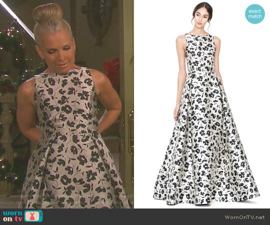 'Drea' Gown by Alice + Olivia worn by Jennifer Horton (Melissa Reeves) on Days of our Lives