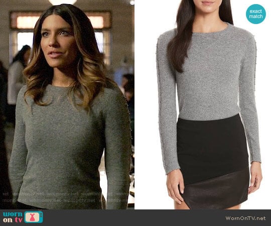 Alice + Olivia Sparrow Sweater worn by Dinah Drake (Juliana Harkavy) on Arrow