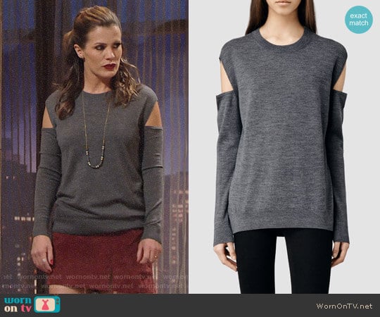 All Saints Elion Sweater worn by Chelsea Lawson (Melissa Claire Egan) on The Young and the Restless