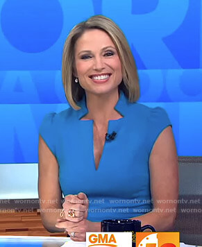 Amy’s blue v-neck dress on Good Morning America