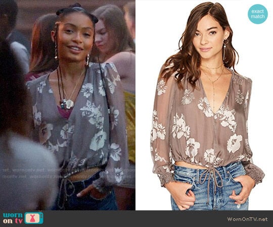 ASTR Tiffany Top worn by Zoey Johnson (Yara Shahidi) on Grown-ish