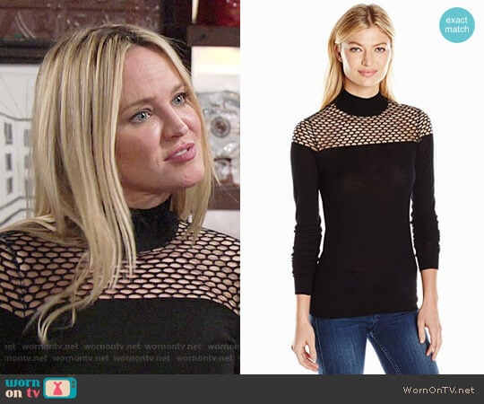 Bailey 44 Jules Sweater worn by Sharon Newman (Sharon Case) on The Young and the Restless