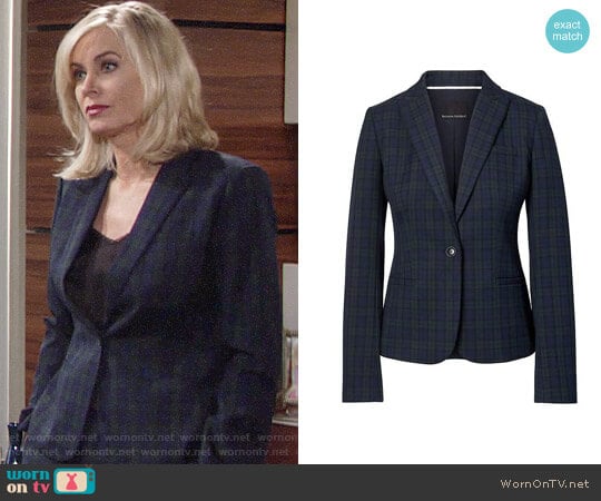 Banana Republic Tartan Suit worn by Ashley Abbott (Eileen Davidson) on The Young and the Restless