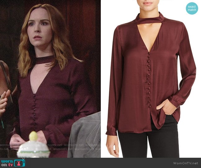 WornOnTV: Mariah’s burgundy choker blouse on The Young and the Restless ...