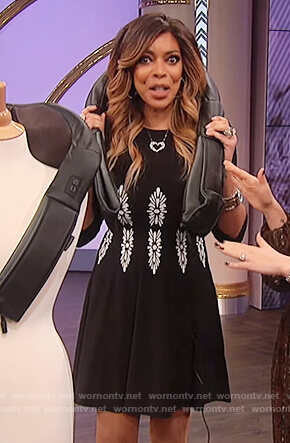 Wendy’s black and white knit dress on The Wendy Williams Show