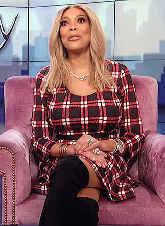 Wendy's black check dress on The Wendy Williams Show