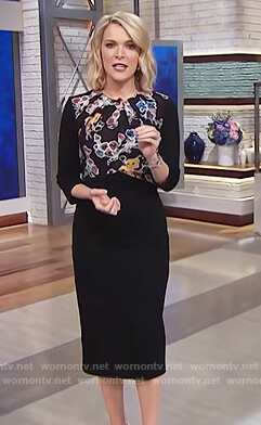 Megyn’s black floral print dress on Megyn Kelly Today