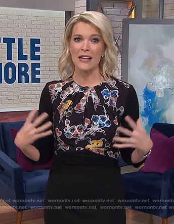 Megyn’s black floral print dress on Megyn Kelly Today