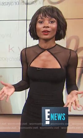 Zuri's black long sleeve mesh dress on E! News