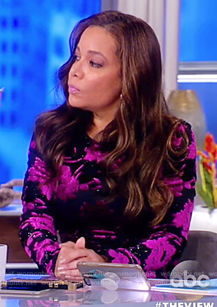 Sunny's black and pink floral dress on The View