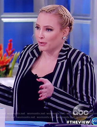 Meghan’s black striped jacket on The View