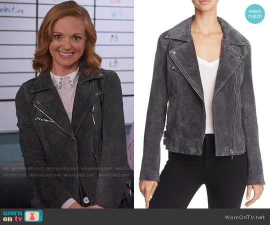 BlankNYC Suede Moto Jacket worn by Jayma Mays on Great News