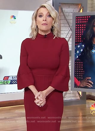 Megyn’s red knit bell sleeve dress on Megyn Kelly Today