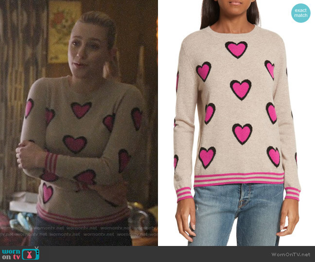 Chinti & Parker Heart Burst Cashmere Sweater worn by Betty Cooper (Lili Reinhart) on Riverdale