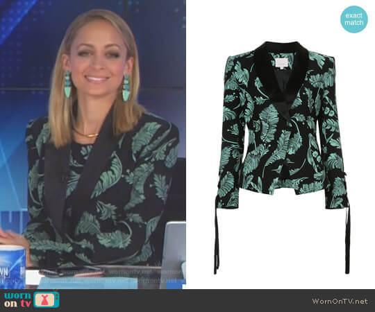 Leaf Printed Blazer by Cinq a Sept worn by Portia Scott-Griffith (Nicole Richie) on Great News