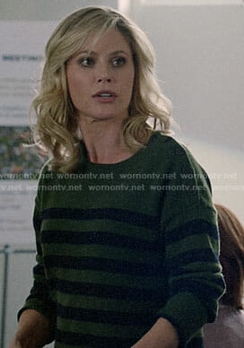 Claire’s green striped sweater on Modern Family