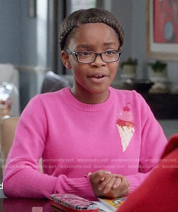 Diane's pink ice cream sweater on Black-ish