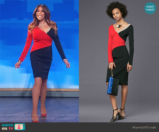 Colorblocked dress by Diane von Furstenberg worn by Wendy Williams on The Wendy Williams Show