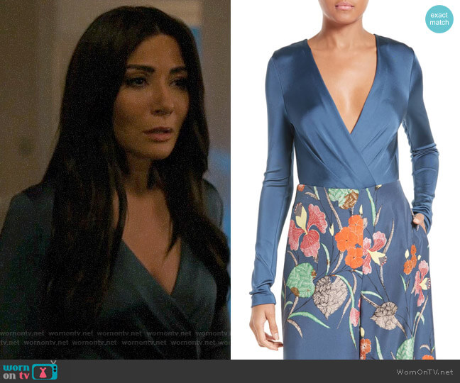 Diane von Furstenberg Lala Bodysuit worn by Hermione Lodge (Marisol Nichols) on Riverdale