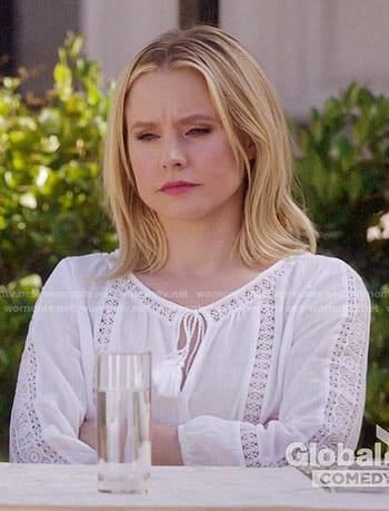 Eleanor’s white peasant top on The Good Place