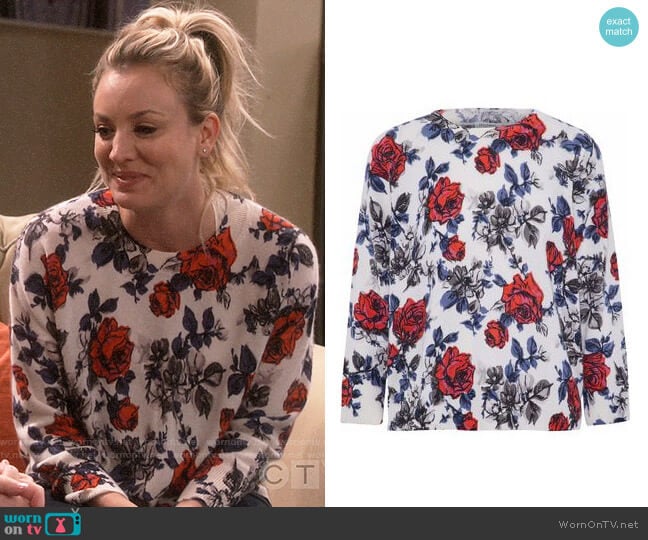 Equipment Melanie Rose Sweater worn by Penny Hofstadter (Kaley Cuoco) on The Big Bang Theory