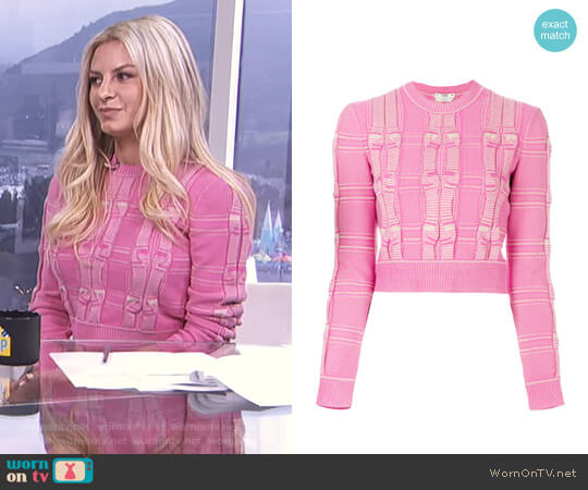 Embroidered Cropped Sweater by Fendi worn by Morgan Stewart on E! News