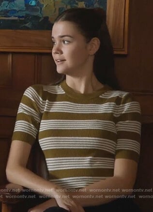 Callie’s green striped short sleeve top on The Fosters