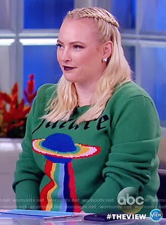 Meghan’s green ufo sweater on The View