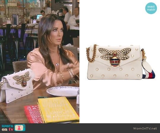 Broadway Leather Clutch by Gucci worn by Kyle Richards on The Real Housewives of Beverly Hills