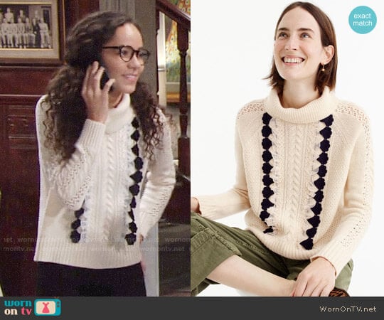 J. Crew Embellished Cable Sweater worn by Mattie Ashby (Lexie Stevenson) on The Young and the Restless