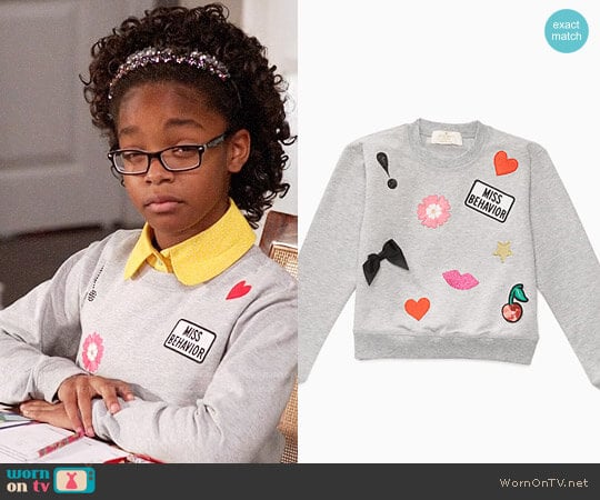 Kate Spade Miss Behavior Sweatshirt worn by Diane Johnson (Marsai Martin) on Black-ish