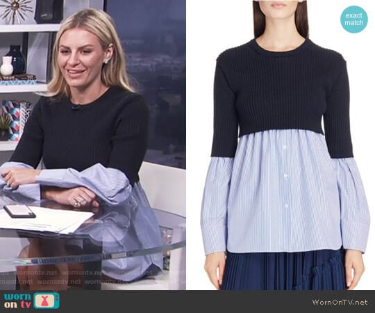 Knit Overlay Cotton Blouse by Kenzo worn by Morgan Stewart on E! News