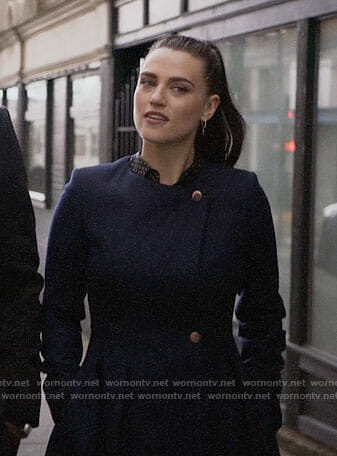 Lena's navy coat on Supergirl